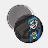 Masked Supergirl Hero Magnet (Vorderseite/Rückseite)