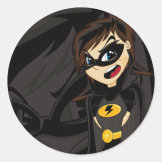 Masked Superhero Girl Sticker