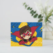 Masked Superhero Postcard Postkarte (Stehend Vorderseite)