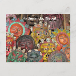 Masken an Boudhanath Postkarte