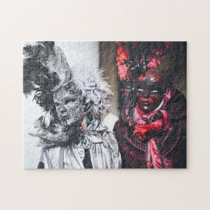 Masken aus Silber und Rot in Venedig (Italien) Puzzle