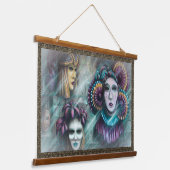 Masken der venezianischen Tapestry Wandteppich Mit Holzrahmen (Gewinkelt)