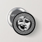 Masken des antiken griechischen Theaters Button (Vorne & Hinten)