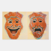 Masken des Theaters Rechteckiger Aufkleber (Vorderseite)