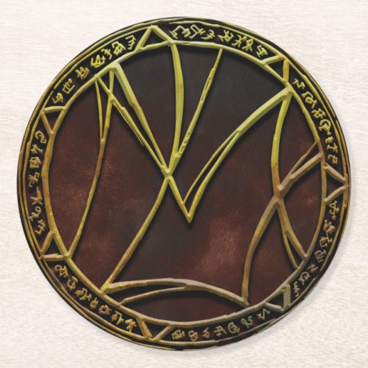 Masken des Unterlogos Runder Pappuntersetzer (Vorderseite)