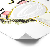 Masken Erforderliches Baby Zebra Duschzeichen Poster (Ecke)