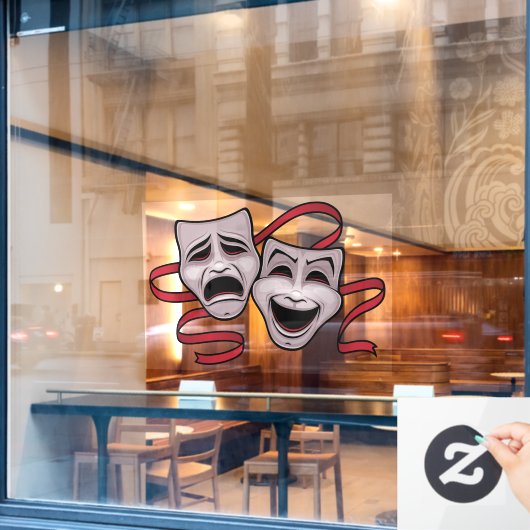 Masken für Comedy und Tragedy Theater Fensteraufkleber (Café-Fenster)