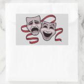 Masken für Comedy und Tragedy Theater Rechteckiger Aufkleber (Tasche)