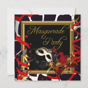 Masken für Maskenball Gold Wild Rot Schwarz Einladung