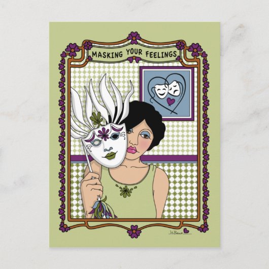 Masken Ihrer Gefühls_A_ Postkarte (Vorderseite)