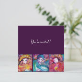 MASKEN IM Venezianischen, BLAUEN GELBEN Party Einladung (Stehend Vorderseite)