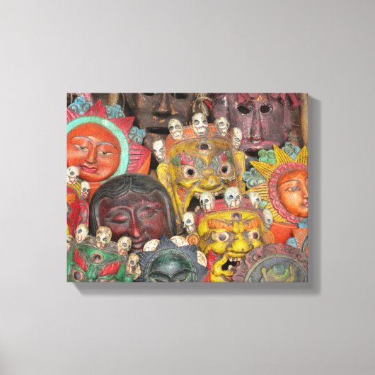 Masken in Boudhanath: Kathmandu, Nepal Leinwanddruck (Vorderseite)