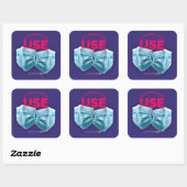 Masken in Gemeinschaftsräumen verwenden Quadratischer Aufkleber (Blatt)