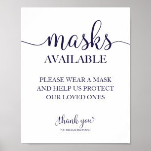 Masken verfügbar Einfache Kalligrafie Hochzeitssch Poster