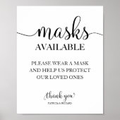 Masken zur Verfügung einfache kalligraphische Hoch Poster (Vorne)