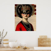 Maskenball-Frau Poster (Küche)