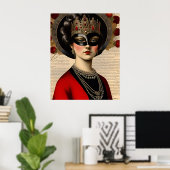 Maskenball-Frau Poster (Heimbüro)