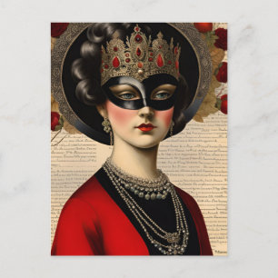 Maskenball-Frau Postkarte