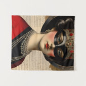 Maskenball Frau Wandteppich (Vorderseite (Horizontal))