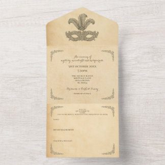 Maskenball-Halloween-Party All In One Einladung