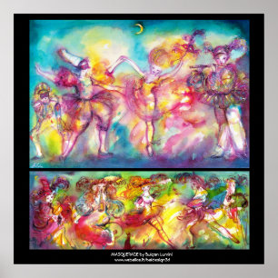 Maskenball,Mardi Gras Masken,Tanz,Musik Poster