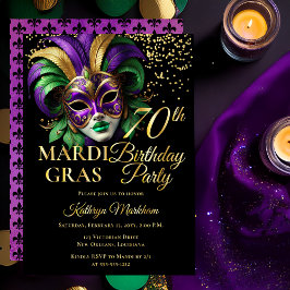 Maskenball-Maske Mardi Gras 70. Geburtstagsfeier Folieneinladung