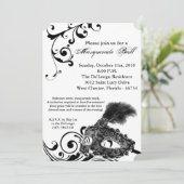 Maskenball-Maske Maskenbildhauer Halloween-Teil Einladung (Stehend Vorderseite)