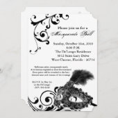 Maskenball-Maske Maskenbildhauer Halloween-Teil Einladung (Vorne/Hinten)