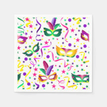 Maskenball Masken Papier Servietten, Elegante Part