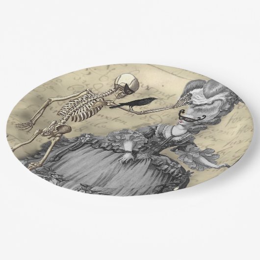 Maskenball Pappteller (Schrägansicht)