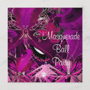 Maskenball-Party-Maske Schwarz Pink Lila Mädchen Einladung
