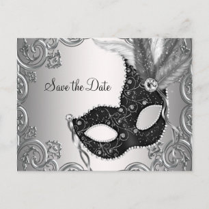 Maskenball Save The Date Ankündigungspostkarte