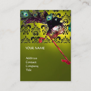 MASKENBALL schwarzer und weißer Damast Visitenkarte