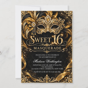 Maskenball Sweet 16 Einladung