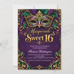 Maskenball Sweet 16 Einladung