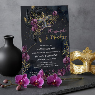 Maskenball und Mixology Halloween-Cocktailparty Einladung