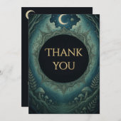 Maskenball unter Mondlicht Elegante Dankeskarten Einladung (Vorne/Hinten)