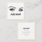 Maskenbildner-Augenbraue mustert Peitschen Quadratische Visitenkarte (Vorne/Hinten)