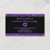 Maskenbildner-bezaubernde violette visitenkarte (Rückseite)