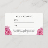 Maskenbildner-elegante Blumensalon-Verabredung Terminkarte (Rückseite)