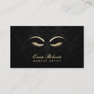 Maskenbildner-eleganter dunkler Damast-Salon Visitenkarte