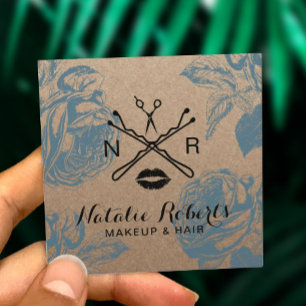 Maskenbildner-Friseursalon rustikales Mit Quadratische Visitenkarte