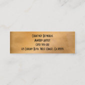 Maskenbildner-glänzende kupferne dünne mini visitenkarte (Rückseite)