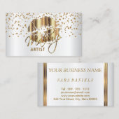 Maskenbildner-goldene Confetti-u. Goldmetalllippen Visitenkarte (Vorne/Hinten)