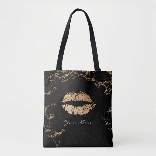 Maskenbildner-Goldlippenmodernes Schwarzes u. Tasche (Vorderseite)