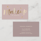 Maskenbildner-GoldPaillette-elegantes staubiges Visitenkarte (Vorne/Hinten)