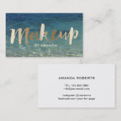 Maskenbildner-Goldskript-eleganter Sommer-Strand Visitenkarte (Vorne/Hinten)