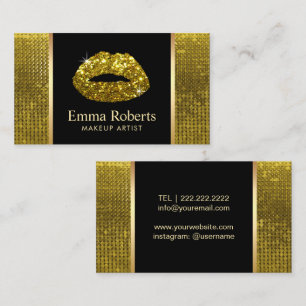 Maskenbildner-Luxusgoldlippenmoderner Visitenkarte