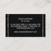 Maskenbildner mit schwarzer Oberfläche Visitenkarte (Rückseite)
