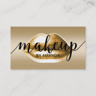 Maskenbildner-moderner Goldlippenschönheits-Salon Visitenkarte